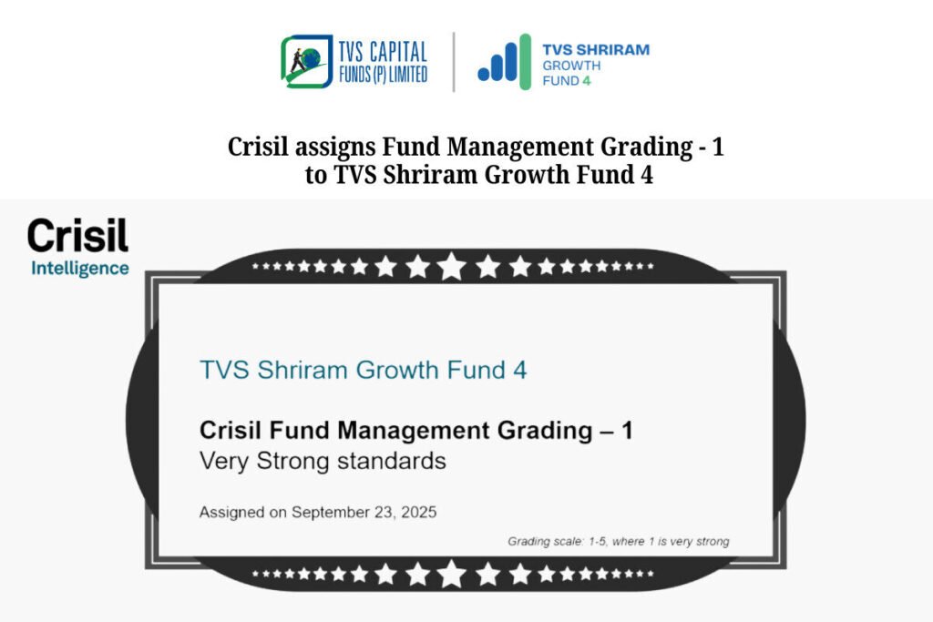 TVS Shriram Growth Fund 4 Crisil Fund Management Grading - 1 Very Strong standards, Assigned on September 23, 2025